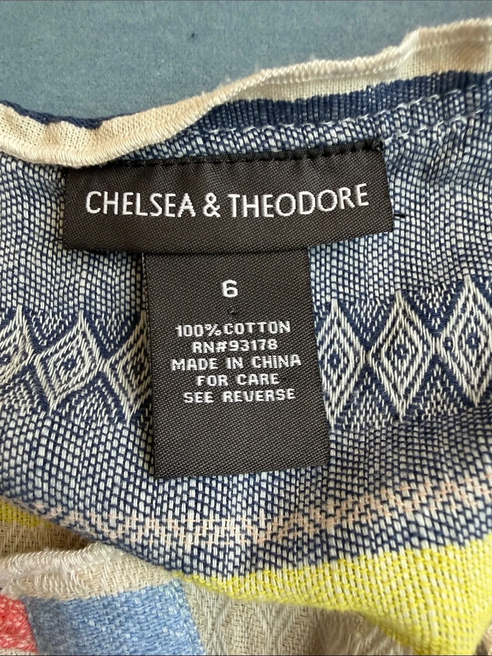 Chelsea & Theodore Multicolor Striped Midi Dress - Blue, Pink, Yellow, Navy - Picture 9 of 10